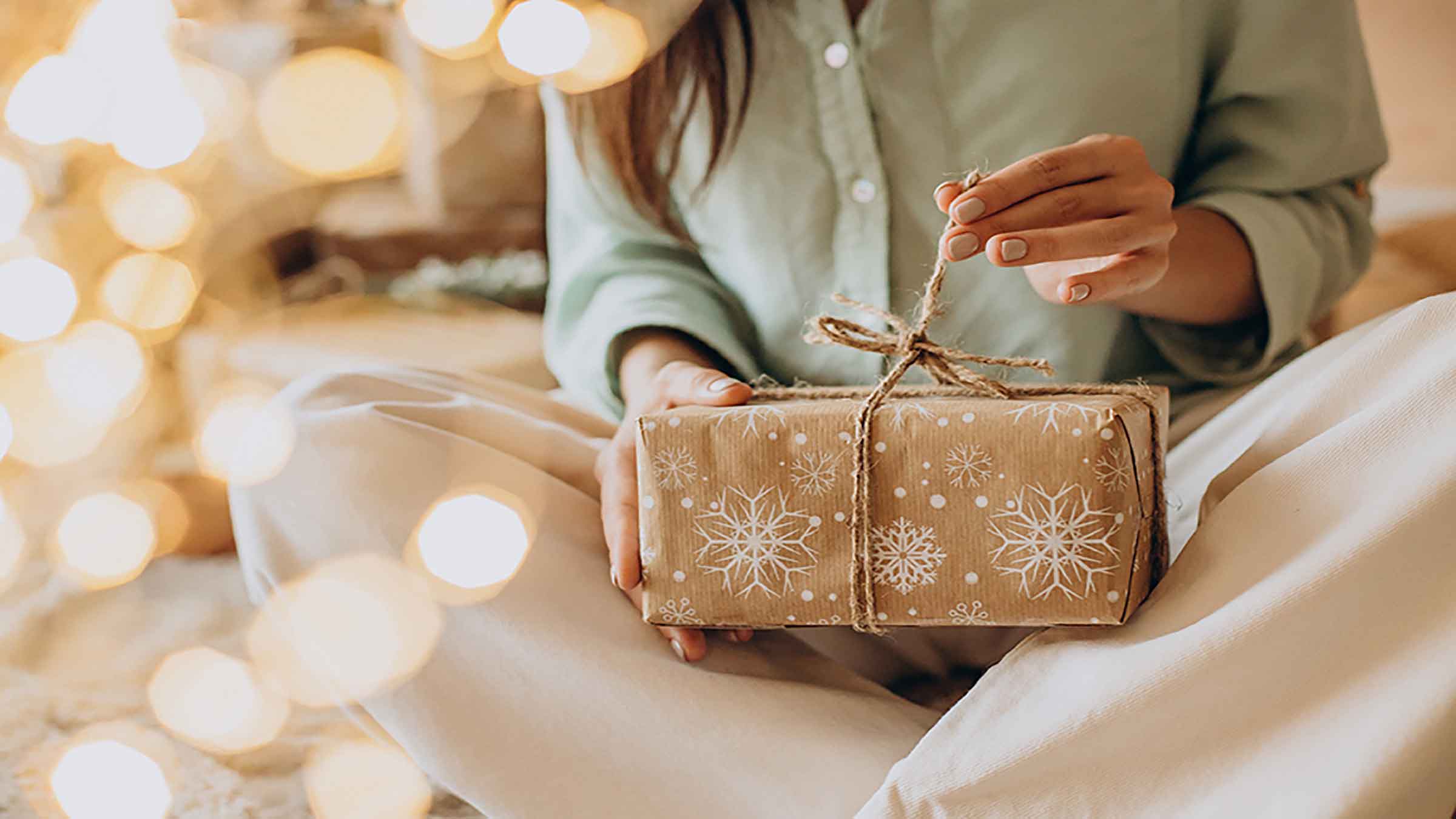 Woman holding gift