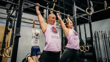 Sisters work out together.