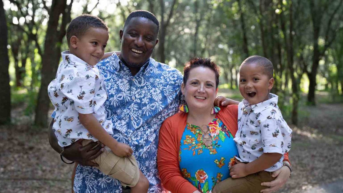 Family smiling