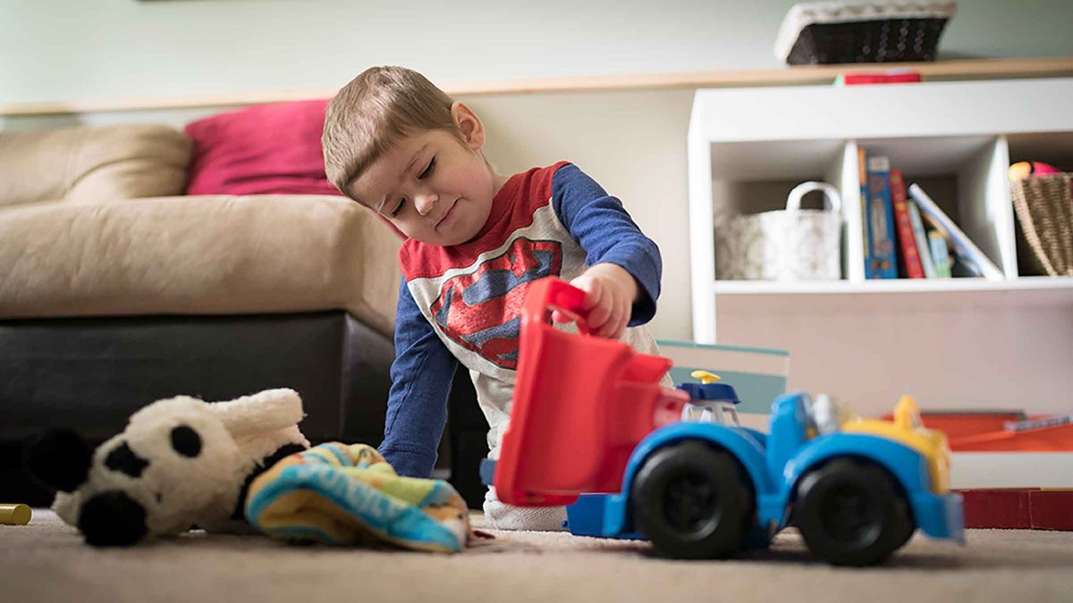 Child playing with toys